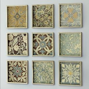 Ballard Designs - Blue and beige mosaic prints